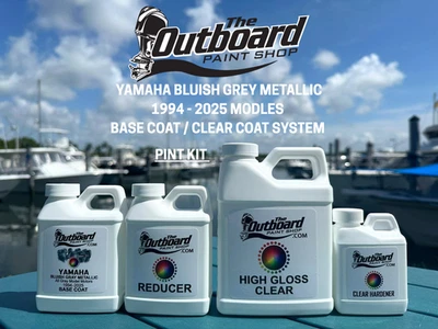 Yamaha Bluish Gray Metallic Outboard  Spray Paint System, 1 PINT 8D Paint Kit - Image 1 of 2