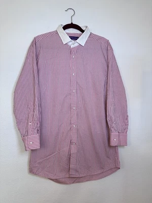 Ralph Lauren Purple Label Mens XL Pink Stripe Dress Shirt Button Down Italy - Image 1 of 4
