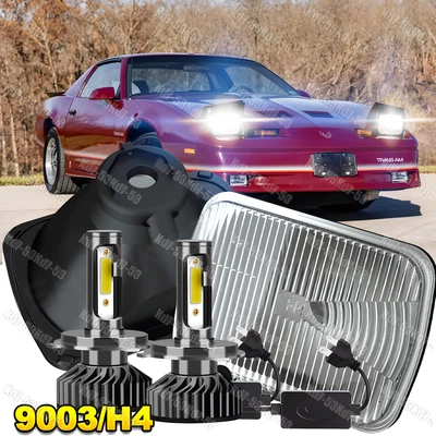 Par de faros LED de 7x6" pulgadas haz sellado alto-bajo para Pontiac Firebird 1982-1990 Foto 1 de 4