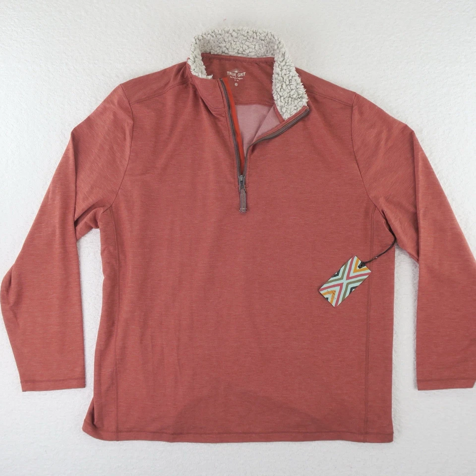 True Grit 1/4 Zip Long Sleeve Pullover Sweater Mens XXL 2XL Red - Image 1 of 4