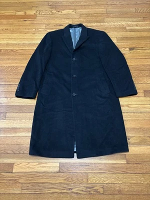 Calvin Klein Overcoat Men Size 40S Black Wool Cashmere Blend Trench Coat Heavy - Image 1 of 4