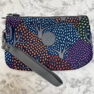 Kipling Zipper Wristlet Wallet Tree Print GUC 8.5 X 5.5” - Picture 1 of 13