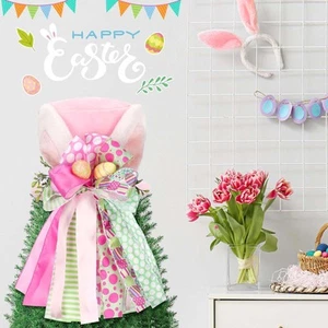 Easter Tree Topper Hat Bunny Ears with Bow with Colored Eggs Tree Top Decor Prop - Picture 1 of 6