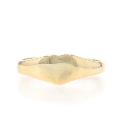 Yellow Gold Love Heart Engravable Signet Ring - 14k Midi Child's - Image 1 of 4