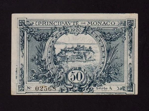Monaco/France:P-3a, 50 Centimes, 1920 * Monte Carlo * AU-UNC * - Picture 1 of 2