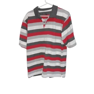 BKLYN United Polo Shirt Men White Red Striped XL - Picture 1 of 7
