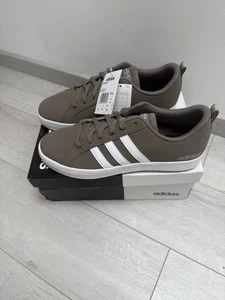 Mens Adidas VS Pace Trainers Brown White - Picture 1 of 5