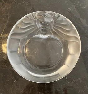 Lalique Crystal Tete De Leon Frosted Ashtray or Trinket Dish 6" EXCELLENT COND - Picture 1 of 11