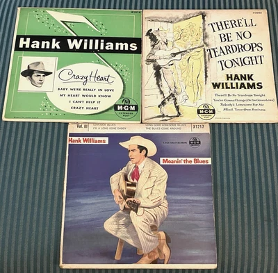 HANK WILLIAMS (3 x 7" Vinyl EP) Crazy Heart/Moanin' The Blues/There'll Be No ... - Image 1 of 3