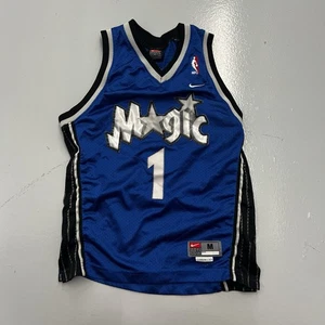 Nike Tracy McGrady #1 Orlando Magic Youth Sewn Blue NBA Jersey Kids Size Medium - Picture 1 of 11