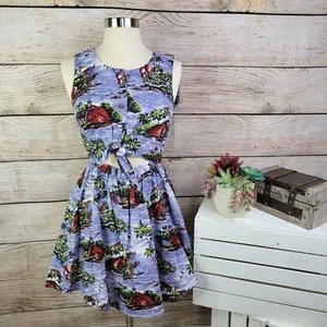 NWT Topshop Cut Out Sleeveless Tropical Dress 2 - Picture 1 of 9