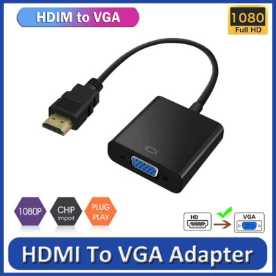 1080P HDMI Male to VGA Female Video Adapter Cable Converter for PC TV Monitor - Bild 1 von 4