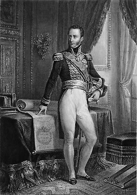 Portrait De Armand De CAULAINCOURT Dans Son Bureau 1er Empire - Gravure Du 19e • 15.50€