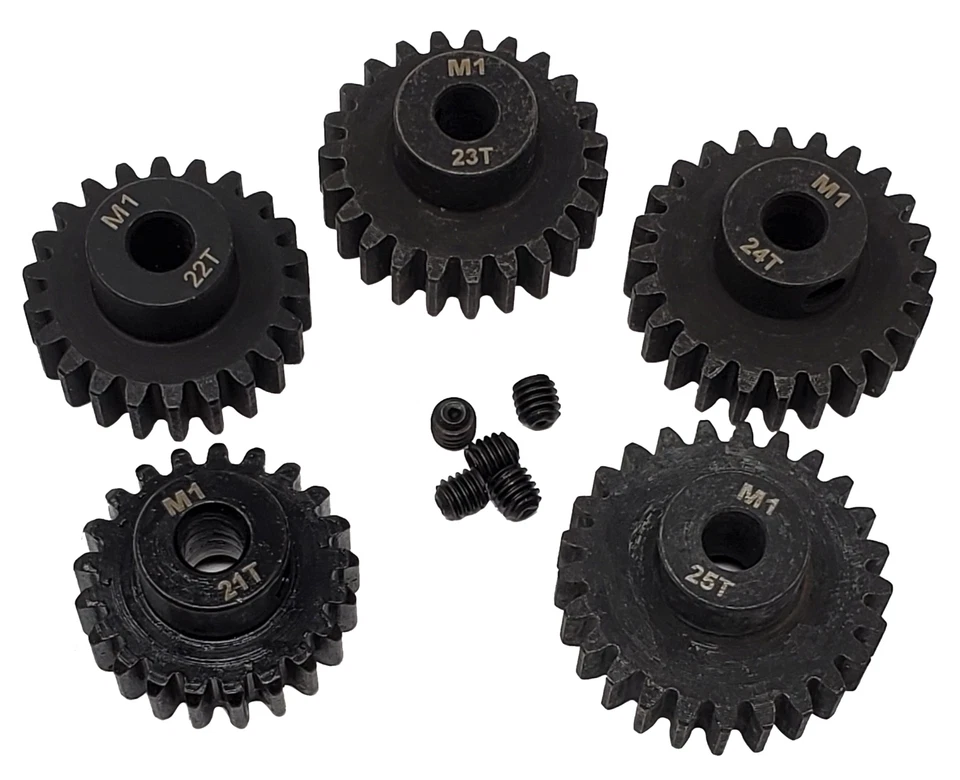 NHX RC MOD1 5mm Bore Hardened Steel Pinion Gears: 21T, 22T, 23T, 24T, 25T - Image 1 of 1