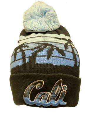  CALI Bordado Pom Puño Gorro Calavera Gorra Tejido Invierno Sombrero Foto 1 de 4
