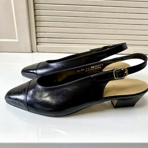 California Magdesians VTG Heels Leather Slingback Pumps Women’s 11 Made In USA - Picture 1 of 11