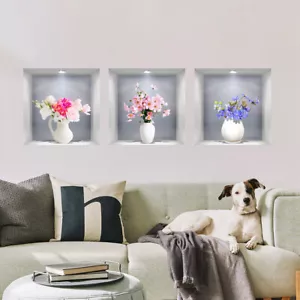 3Pcs 3D False Window Wall Stickers Self-adhesive Mural Decal Living Room Decor - Picture 1 of 6