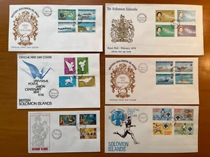 BRITISH SOLOMON ISLANDS 1974-5 Six FDC's - Picture 1 of 1
