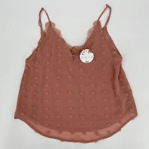 Spaghetti Strap Tank Top Women’s Medium Lace Adjustable Strap Rose Gold - Picture 1 of 6