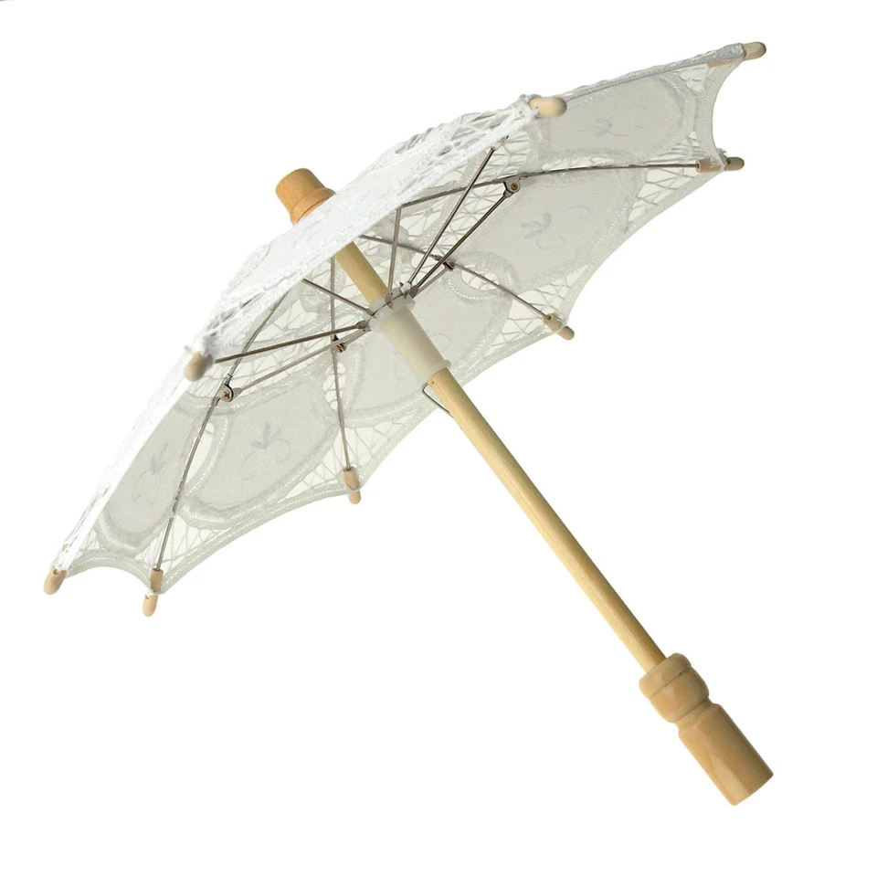 Mini sombrilla de boda nupcial vintage de encaje de algodón, 11-D Foto 1 de 1