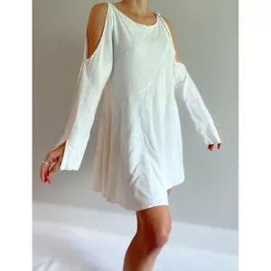 Free People Damen weißes Cold Shoulder Kleid - Größe M - Bild 1 von 8