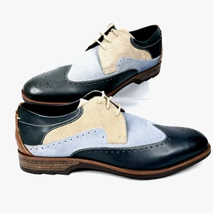 Stacy Adams Kitt Wingtip Leather Oxfords Multicolor Two-Tone Men's Size 11 NWB - Picture 1 of 12