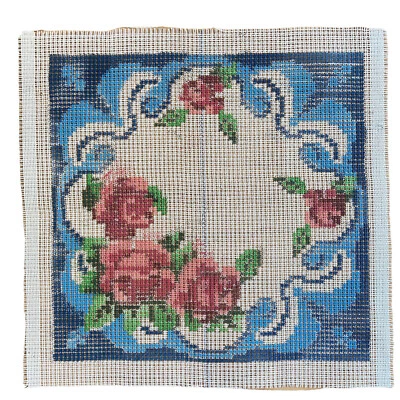 Unworked Cross Stitch Tapestry Canvas Floral Print Multi-Colour 40 x 39cm Design - Image 1 of 4