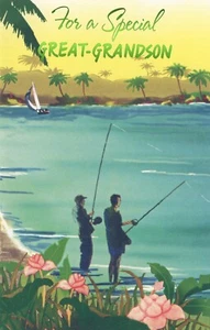 Tarjeta de CUMPLEAÑOS de Pesca PARA BISNIETO ESPECIAL por Premium Greetings + Sobre - Imagen 1 de 5