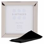 Sixtrees Elite Square Edge Silver Plated 4x4 inch Art Deco Photo Frame
