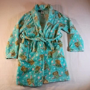Star Wars The Mandalorian Baby Yoda Fleece Bath Robe Girls Size 10-12 Preowned - Picture 1 of 7