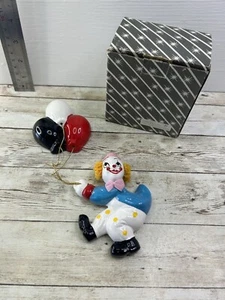 Vintage 60's Ceramic Clown Holding Balloon Bouquet Kids Room Wall Decor TAIWAN - Picture 1 of 7