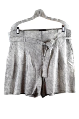 Pantalones Cortos Worthington Blanco Gris Para Mujer Acampanados Plisados Elegantes Cinturón 14 030 Foto 1 de 3