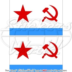 SOWJETUNION Marine Fähnrich Flagge Fahne UdSSR Russland Vinyl Aufkleber 75mm x2 - Bild 1 von 1