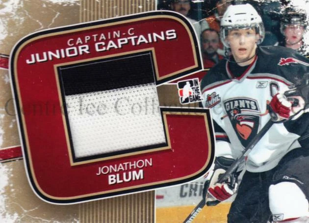 2011-12 ITG Captain C Junior Captains Jersey Gold #3 Jonathon Blum - Image 1 of 1