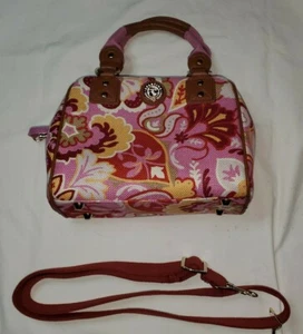 SPARTINA 449 Daufuskie Island Handtasche Leinen & Leder Blumenmuster - Bild 1 von 5