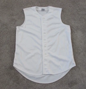 BIKE Athletic Button Up Sleeveless Biker/Cycling White Jersey Size L, VGC - Picture 1 of 8