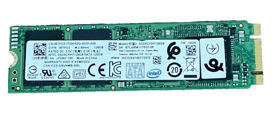 128GB SSD Intel 545s Series SSDSCKKF128G8 M.2 80mm Solid State Drive - Image 1 of 1