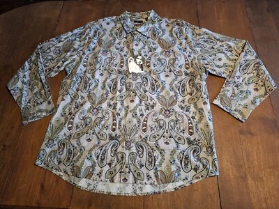 Structure NWT Paisley Floral Print Button Up Shirt Long Sleeve Vintage Men's XXL - Image 1 of 4