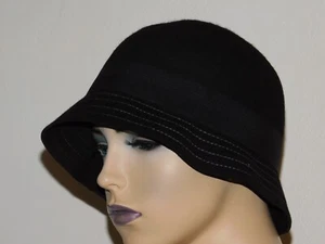 Banana Republic Cloche Sombrero Mujer Negro Talla S/M Lazo Nuevo Con Etiquetas - Imagen 1 de 8