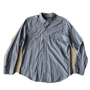 Camicia uomo Vince blu con bottoni taglia XL manica lunga cotone  - Foto 1 di 9