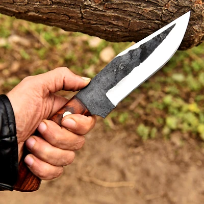 Cuchillo de caza Bowie hecho a mano hoja de acero de alto carbono camping supervivencia EDC 2928 Foto 1 de 4