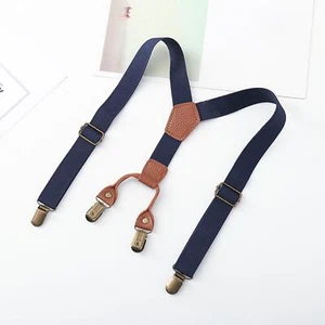 Boys Suspender Elastic Suspenders Solid Strong Clips Tuxedo Suspenders - Picture 1 of 7