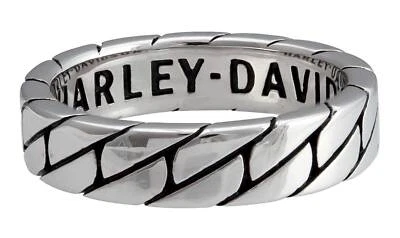 Harley-Davidson Women's Flat Chain Thin Band Ring - Silver Stainless Steel - Image 1 of 2
