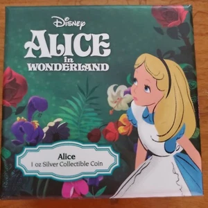 2021 Niue $2 Disney Alice in Wonderland 1 oz Silver Proof Coin - 2,000 Made - Picture 1 of 3