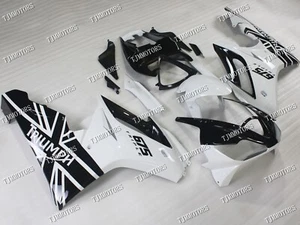 For 2006-2008 Triumph Daytona 675 White Black ABS Injection Bodywork Fairing Kit - Picture 1 of 9