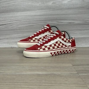 Vans Old Skool Checkerboard Sneaker Größe 7,5 Schuhe rot weiß creme kariert - Bild 1 von 11