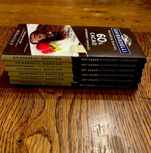 Cuadrados de chocolate agridulce 60 % cacao Ghirardelli nuevos (paquete de seis barras de 4 oz) - Imagen 1 de 5