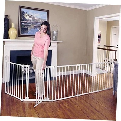  Superyard de metal 3 en 1: puerta de bebé extra ancha de 144" de largo, Superyard de 6 paneles Foto 1 de 4