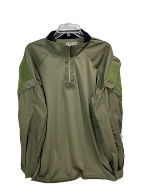 Camisa de Combate Vertx Recon OD Verde Táctica 1/4 Cremallera L/S Para Hombres L Bolsillos de Gancho/Bucle Foto 1 de 4