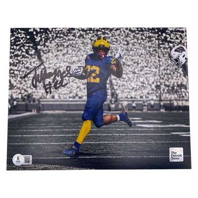 Justice Haynes #22 Signed Michigan Wolverines 8x10 Photo Beckett Certified - Image 1 of 2